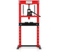 GarveeMore Presse Hydraulique d'Atelier 12T, Plaques De Matrice Incluses | Cadre en H avec Manomètre et Table Réglable, pour Cintrer, Redresser, Monter Roulements et Cardans, Garage Professionnel