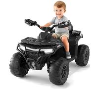 GarveeMore Quad Électrique Enfant 12V 4x4 Tout-Terrain avec Télécommande | Quad électrique 12V avec 2 moteurs 35W 2 Moteurs, Suspension, LED, Musique Bluetooth, pour 3-6 Ans, Noir