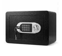 GarveeMore Small Safe Box with Electronic Keypad & Emergency Key, Black