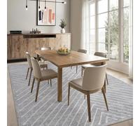 GarveeMore Tapis Géométrique Moderne Gris Clair 120x170 cm, Lavable & Antidérapant, Poils Courts Doux - pour Salon, Chambre, Cuisine - Enfants & Animaux - Fabriqué en Allemagne