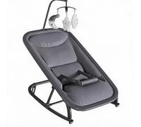 GarveeMore Transat bébé évolutif 2-en-1 - Dossier inclinable 3 positions - Balancement avant/arrière ou fixe - Barre de jeux amovible - Cadre aluminium léger - Siège ergonomique confortable - Idéal