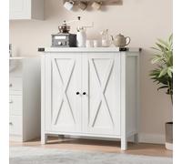 GarveeTech Buffet - Armoire de Cuisine d'appoint en MDF avec 2 Portes et étagères réglables - Meuble de Rangement pour Cuisine, Salon, Salle à Manger et entrée - Style Maison de Campagne
