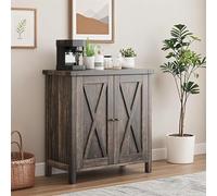 GarveeTech Buffet - Armoire de Cuisine d'appoint en MDF avec 2 Portes et étagères réglables - Meuble de Rangement pour Cuisine, Salon, Salle à Manger et entrée - Style Maison de Campagne