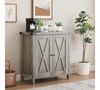 GarveeTech Buffet - Armoire de Cuisine d'appoint en MDF avec 2 Portes et étagères réglables - Meuble de Rangement pour Cuisine, Salon, Salle à Manger et entrée - Style Maison de Campagne