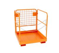 GarveeTech Cage de sécurité pour chariot élévateur, 91,4 x 91,4 cm, panier élévateur en acier robuste, capacité de 544,3 kg, plate-forme de travail pliable avec garde-corps à double chaîne, parfaite