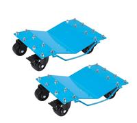 GarveeTech Chariots de Déplacement Voiture en Acier Renforcé - Capacité 4000 lbs, Plaques Anti-Dérapantes 16"x12", roulettes Pivotantes Bloquables à 360° - pour Déplacer Facilement Voitures, Bleu