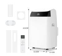 GarveeTech Climatiseur mobile 12000 BTU 5-en-1 - Refroidissement, ventilation, déshumidification, mode nuit ultra silencieux - Minuterie 24h, télécommande - Grandes pièces jusqu’à 52 m², bureau,