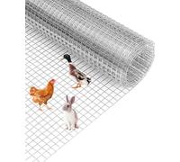 GarveeTech Grillage à Poule Galvanisé, Rouleau De 30 m x 1.2 m, Maille 12 mm, Treillis Soudé 19GA Pour Clôture Et Cage à Volaille, Argenté