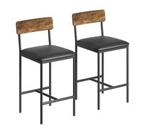 GarveeTech Table de Bar avec 2 chaises - Table à Manger en métal et MDF avec 3 étagères - Table à Manger Peu encombrante pour Petits Appartements - 91,6 x 50 x 91,6 cm