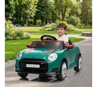 GarveeTech Voiture électrique 12 V sous Licence pour Enfant avec télécommande, éclairage LED, Musique, klaxon, USB, Double Portes, Ceinture de sécurité, 3 km/h, à partir de 3 Ans, Verte