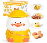 Garybank Cuiseur à œufs en céramique pour micro-ondes - Peut contenir jusqu'à 4 œufs - 60 secondes de repas