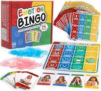 Garybank Jeux de bingo émotion pour enfants, avec 56 sentiments et 48 cartes de bingo, activités d'apprentissage socio-émotionnel pour enfants, matériel d'orthophonie pour thérapeutes, conseillers