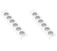 Garza 430056 Power-Base multiprise sans câble de 6 Prises schuko, Couleur, Blanc, Medium (Lot de 2)