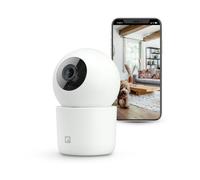 Garza - Caméra Surveillance IA 360º Intérieur IP WiFi 2.4GHz, 1440P 2.5K (Quad HD), Vision Nocturne, Détection IA (Personnes, Animaux, Bruit), Contrôle Via App (Blanc)
