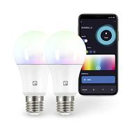 Garza - Pack 2 Ampoules LED Intelligentes Wifi Standard A60, 11W (Équivalent 75W Incandescence), E27, RGB + CCT, Intensité Réglable, Programmable, Commande Vocale et App (Alexa/Google), WiFi 2,4 GHz