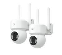 Garza - Lot de 2 caméras de Surveillance IP WiFi intelligentes d'extérieur à 360°. 1296P avec Vision Nocturne, Audio bidirectionnel, détection de Mouvement, contrôle par Application.