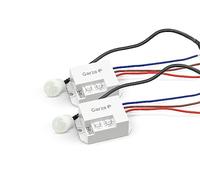 Garza - Lot de 2 détecteurs de Mouvement infrarouges encastrés, Angle 120/360, portée 8 m, variateur et minuterie, Montage Mural ou au Plafond, intérieur