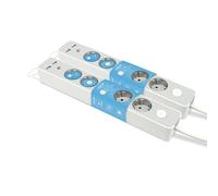 Garza Lot de 2 multiprises Design Gris avec Interrupteur, 5 Prises + 2 USB, câble de 1,4 m, Prise Plate, Protection Enfant