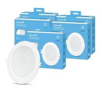 Garza - Lot de 5 spots LED encastrables circulaires extra-plats en forme d'œil-de-bœuf, 22 cm, 18 W, 4 000 K, lumière neutre, 1950 lm, 30 000 h, IP20, blanc, économie d'énergie 80%