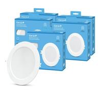 Garza - Lot de 5 spots LED encastrables circulaires extra-plats en forme d'œil de bœuf, 22 cm, 18 W, 6 500 K, lumière froide, 1950 lm, 30 000 h, IP20, blanc, économie d'énergie 80%