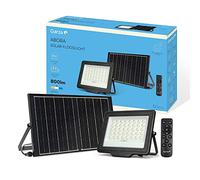 Garza - Lumière LED solaire extérieure avec télécommande, réglable, IP65, imperméable, éclairage 50 m², lumière neutre 4 000 K, batterie remplaçable, spot extérieur solaire pour jardin, garage,