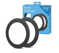 Garza - Pack 1+1 Spot LED encastrable, Circulaire, Extra-plat, 22 cm, 18 W, Lumière froide 6 500 K, 1 950 lm, 30 000 h, IP20, Noir, Économie d'énergie 80%