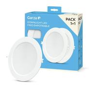 Garza - Pack 1+1 Spot LED encastrable, Circulaire, Extra-plat, 22 cm, 18 W, Lumière neutre 4 000 K, 1 950 lm, 30 000 h, IP20, Blanc, Économie d'énergie 80%