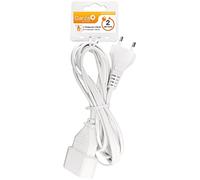 Garza - Rallonge d'intérieur 2 m, 2300 W/10 A, sans terre, protection enfant, IP20, compacte et sûre pour un usage domestique, Blanc