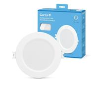 Garza - Spot LED encastrable, circulaire, extra plat, 12 cm, 6 W, lumière froide 6 500 K, 660 lm, 30 000 h, IP20, blanc ou nickel, économie d'énergie 80%