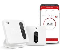 Garza - Thermostat Wi-Fi intelligent pour chaudière et chauffage, avec adaptateur, compteur de consommation, commande tactile, détection de fenêtre ouverte, application et vocale Alexa/Google