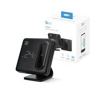 Garza Thermostat Wi-FI Intelligent pour chaudière et Chauffage avec Adaptateur, Compteur de consommation, contrôle Tactile, détection de fenêtres Ouvertes, contrôle app et Voix, Alexa/Google Noir