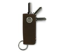Garzini Porte-clés en cuir, Organisateur de clés avec porte-clés, Porte-clés compact pour jusqu’à 7 clés, Porte-clés cadeau pour hommes, Java Brown