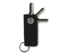 Garzini Porte-clés en cuir, Organisateur de clés avec porte-clés, Porte-clés compact pour jusqu’à 7 clés, Porte-clés cadeau pour hommes, Black