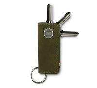 Garzini Porte-clés en Cuir, Organisateur de Clés Compact Jusqu’à 7 Clés, Porte-Clés Cadeau Hommes - Porte Clé Cuir avec Anneaux et Étui, Olive Green