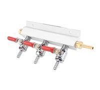 Gas Distribution Manifold, Beer Dispensing Barrel Dispenser Stainless Steel 3 Way CO2 Gas Distribution Manifold with Built in Check Valve for Homebrew Beer Making Brewing Tool, Si