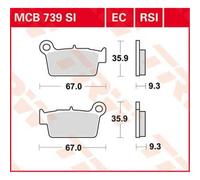 Gas Ec 450 Raid 2014-2015 TRW Ec Série Céramique Plaquettes de Frein MCB739EC