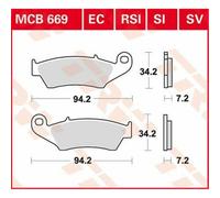 Gas Ec 450 Raid 2014-2015 TRW Tr Série Sindered Tout-Terrain Plaquettes Frein