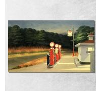 Gas Edward Hopper, eho17 Tableau imprimé sur toile Fine Art, encadré prêt à accrocher, assemblé à la main, 100 x 60 cm