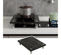 Gas Hob Cover Couvercle de cuisinière à gaz en imitation marbre, couvercle de table de cuisson noir trempé polyvalent, planche à découper de la cuisine(Style 3,68x48x8.3cm(27x19x3.3in))