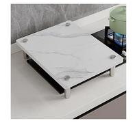 Gas Hob Cover Couvercle de cuisinière à gaz en imitation marbre, couvercle de table de cuisson noir trempé polyvalent, planche à découper de la cuisine(Style 4,62x50x8.3cm(24x20x3.3in))