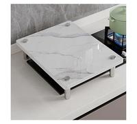 Gas Hob Cover Couvercle de cuisinière à gaz en imitation marbre, couvercle de table de cuisson noir trempé polyvalent, planche à découper de la cuisine(Style 6,60x48x8.3cm(24x19x3.3in))