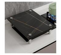 Gas Hob Cover Couvercle de cuisinière à gaz en imitation marbre, couvercle de table de cuisson noir trempé polyvalent, planche à découper de la cuisine(Style 1,68x50x8.3cm(27x20x3.3in))