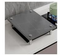 Gas Hob Cover Couvercle de cuisinière à gaz en imitation marbre, couvercle de table de cuisson noir trempé polyvalent, planche à découper de la cuisine(Style 5,62x48x8.3cm(24x19x3.3in))