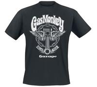 Gas Monkey Garage Big Piston Homme T-Shirt Manches Courtes Noir L 100% Coton Regular/Coupe Standard