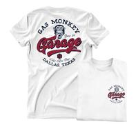 Gas Monkey Garage Officiellement sous Licence Hot Rod Shop Logo T-Shirt pour Hommes (Blanc), Medium
