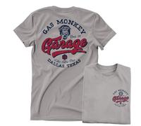 Gas Monkey Garage Officiellement sous Licence Hot Rod Shop Logo T-Shirt pour Hommes (Gris Tempête), Medium