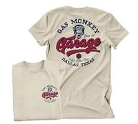 Gas Monkey Garage Officiellement sous Licence Hot Rod Shop Logo T-Shirt pour Hommes (Kaki), Large