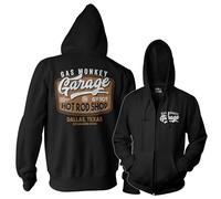 Gas Monkey Garage Officiellement sous Licence Rusty Hot Rod Sweat à Capuche zippé (Noir), Medium