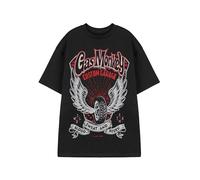 Gas Monkey Garage T-Shirt Homme Gas Monkey | T-Shirt Graphique à Manches Courtes American Garage pour Adultes (Noir) | Pneu ailé en détresse Sang, Sueur et bières Haut de vêtements Coupe décontractée
