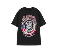 Gas Monkey Garage T-Shirt Homme Gas Monkey | T-Shirt Graphique à Manches Courtes American Garage pour Adultes (Noir) | Haut de vêtement Coupe décontractée avec Logo Classique Splatter détresse Texas